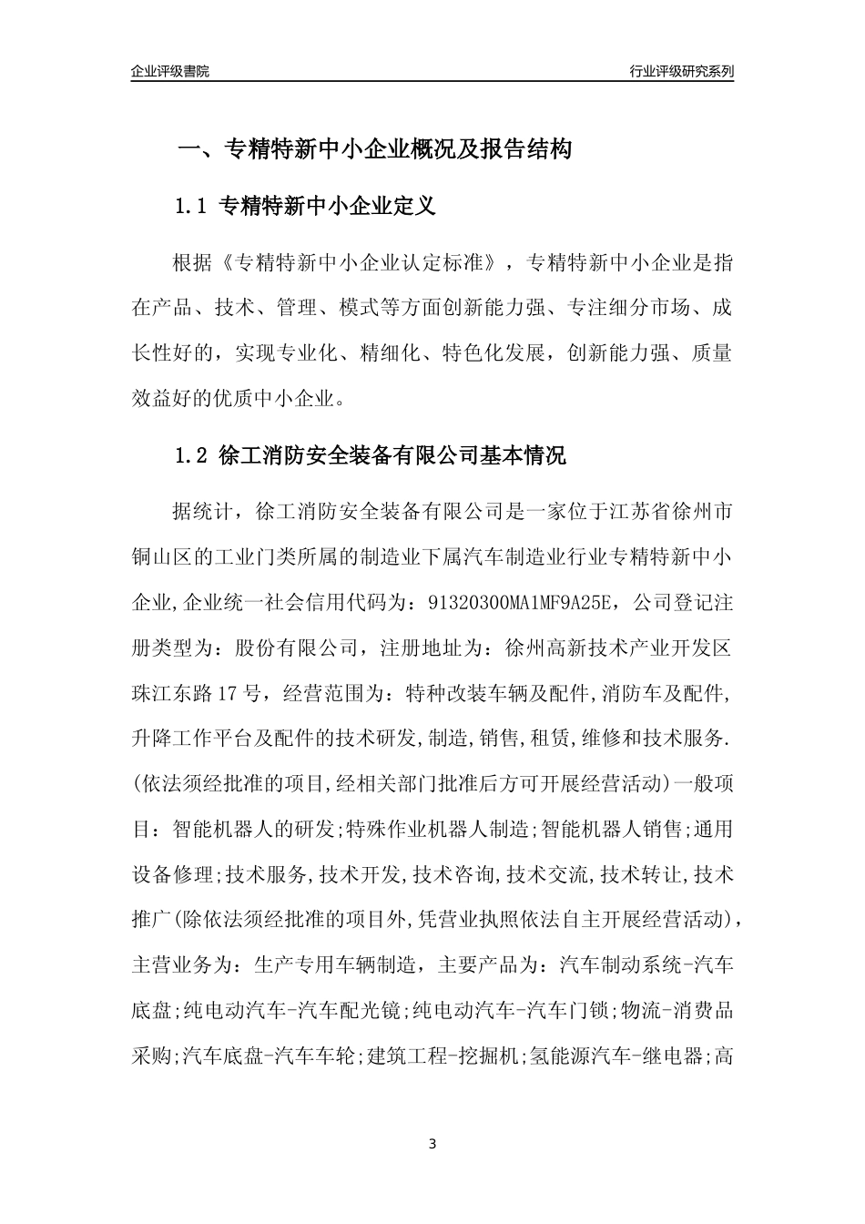 [专精特新]2022年徐工消防安全装备有限公司行业竞争力评级分析报告(2023版)_第3页