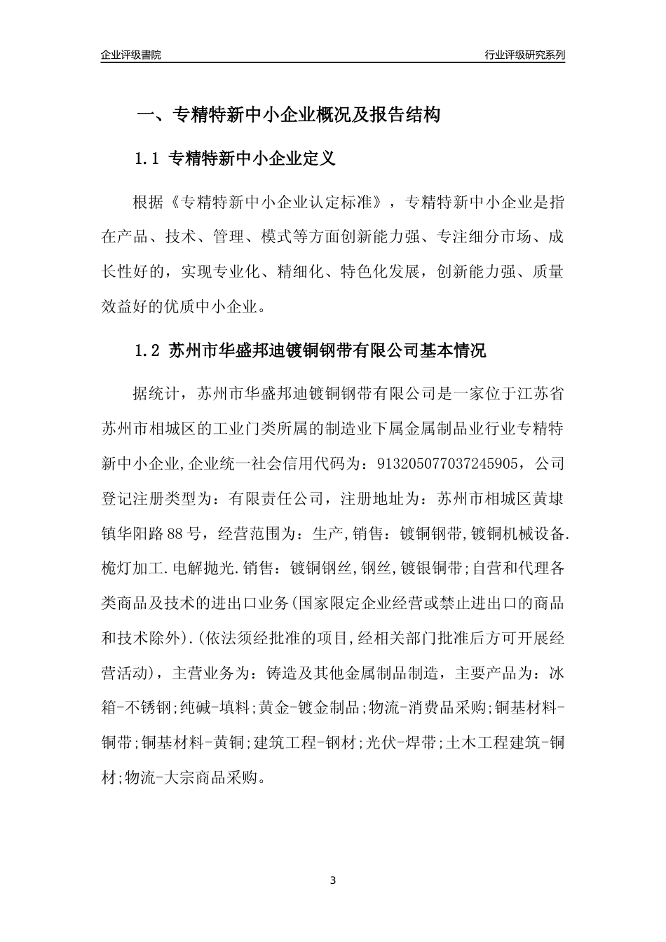 [专精特新]2022年苏州市华盛邦迪镀铜钢带有限公司行业竞争力评级分析报告(2023版).docx_第3页