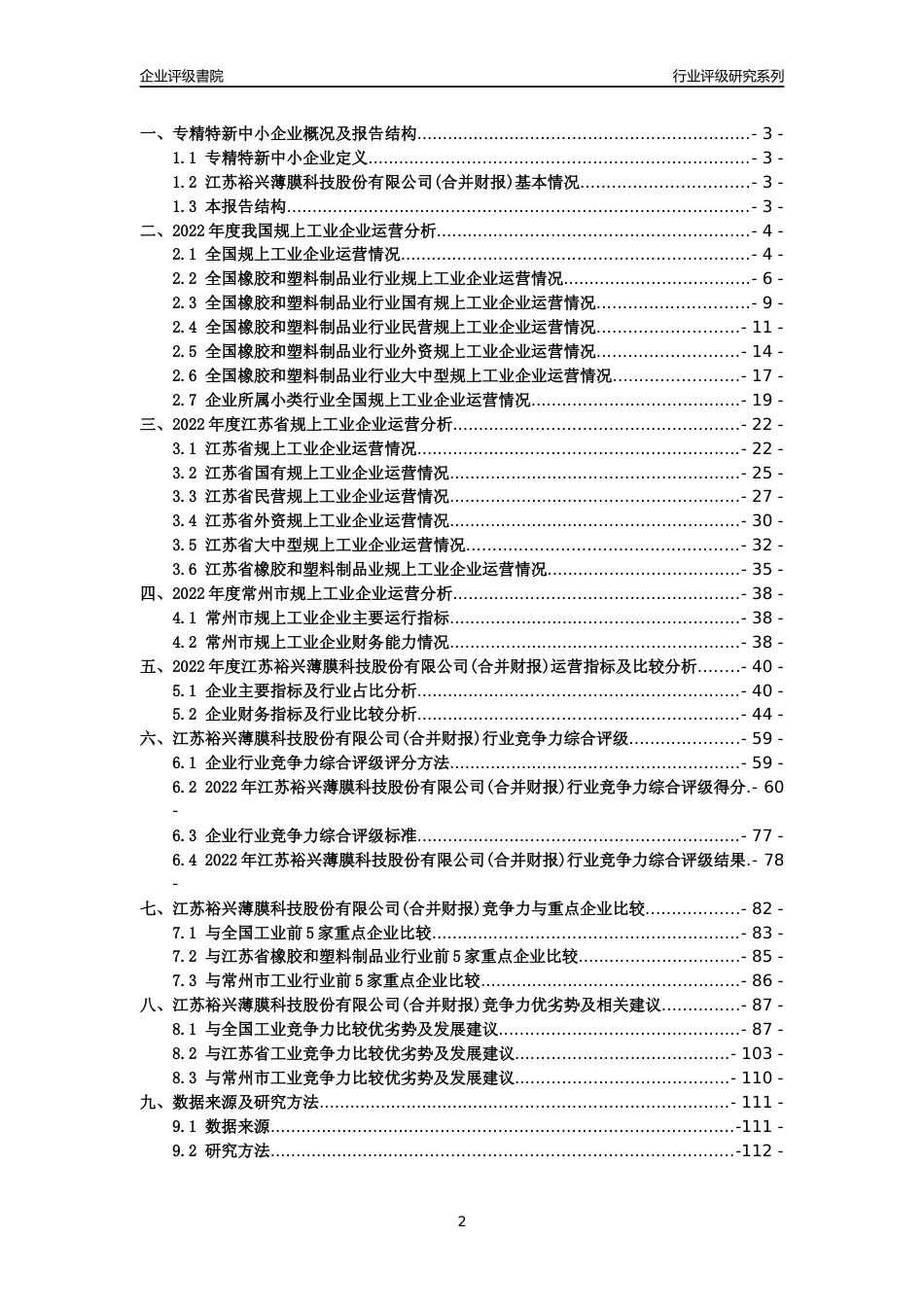 [专精特新]2022年江苏裕兴薄膜科技股份有限公司(合并财报)行业竞争力评级分析报告(2023版).docx_第2页