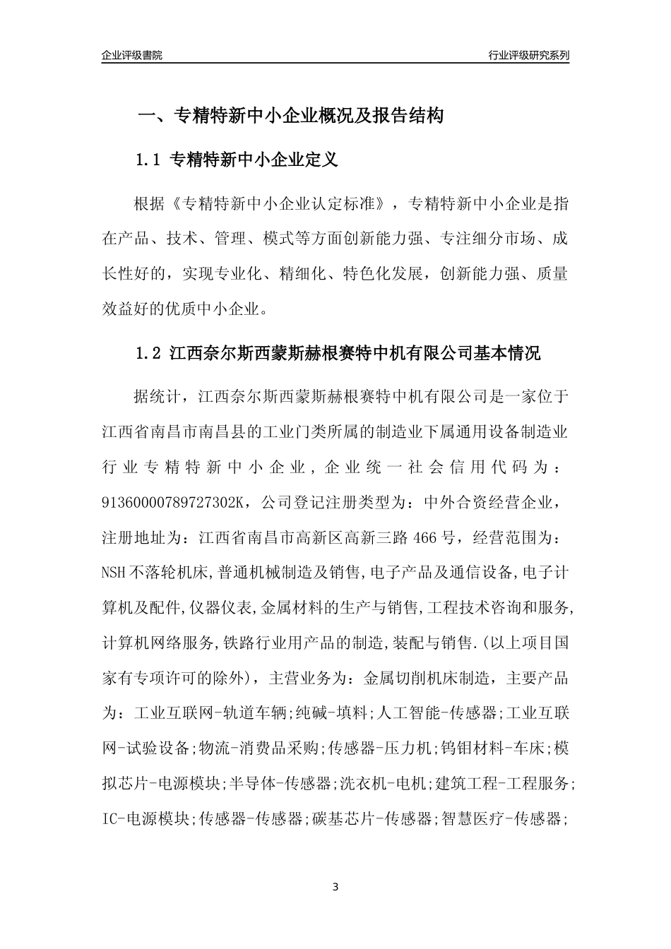 [专精特新]江西奈尔斯西蒙斯赫根赛特中机有限公司行业竞争力评级分析报告(2023版)_第3页