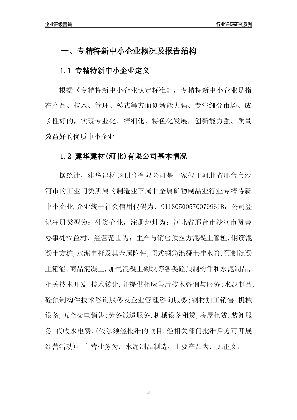 [专精特新]建华建材(河北)有限公司行业竞争力评级分析报告(2023版)_第3页