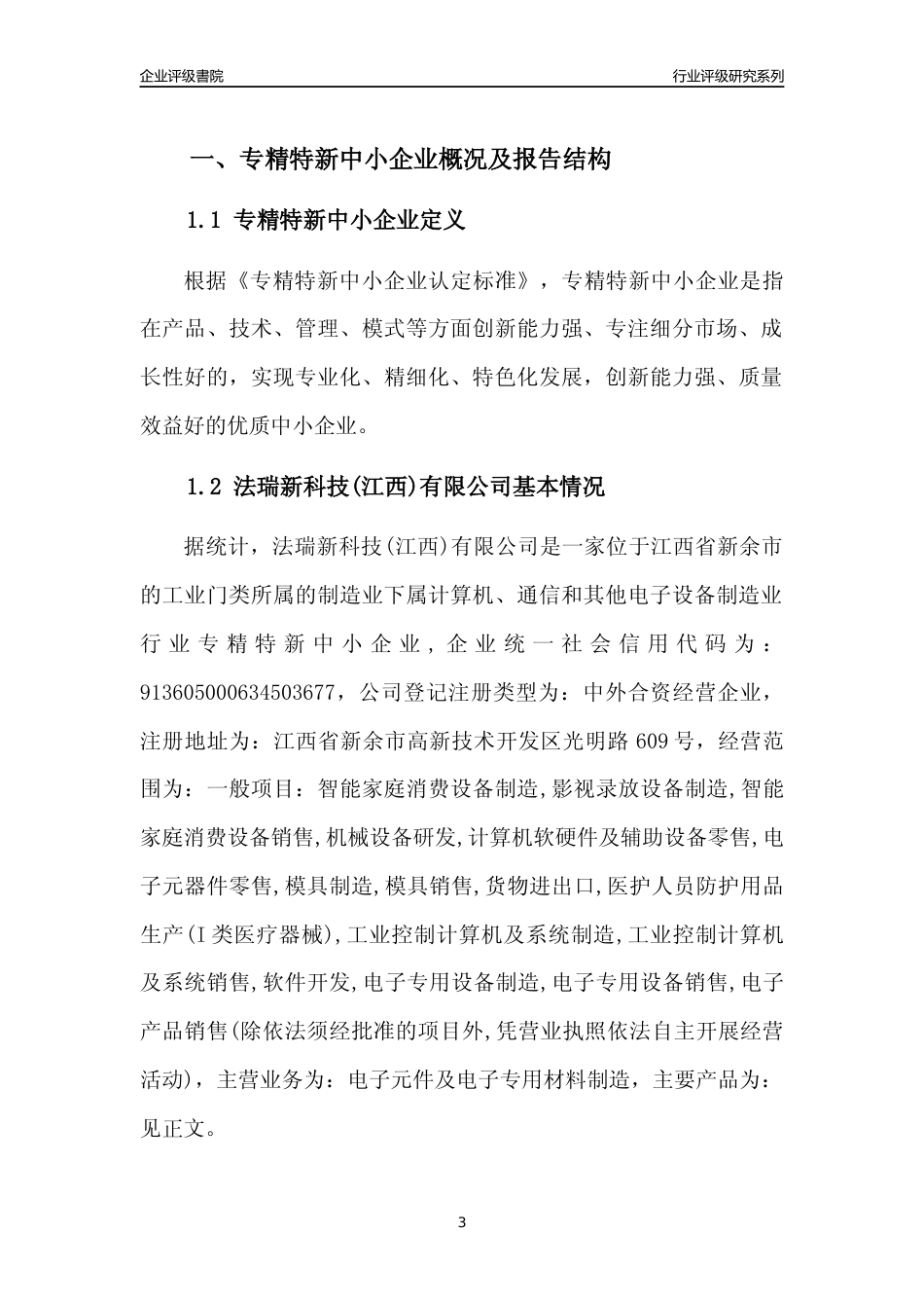 [专精特新]法瑞新科技(江西)有限公司行业竞争力评级分析报告(2023版)_第3页
