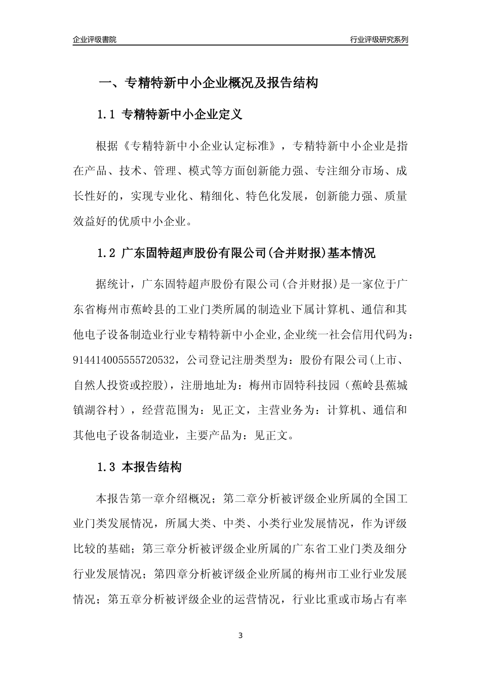 [专精特新]广东固特超声股份有限公司(合并财报)行业竞争力评级分析报告(2023版)_第3页