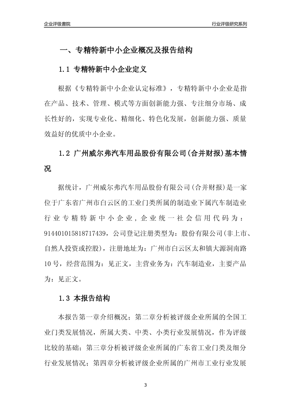 [专精特新]广州威尔弗汽车用品股份有限公司(合并财报)行业竞争力评级分析报告(2023版)_第3页