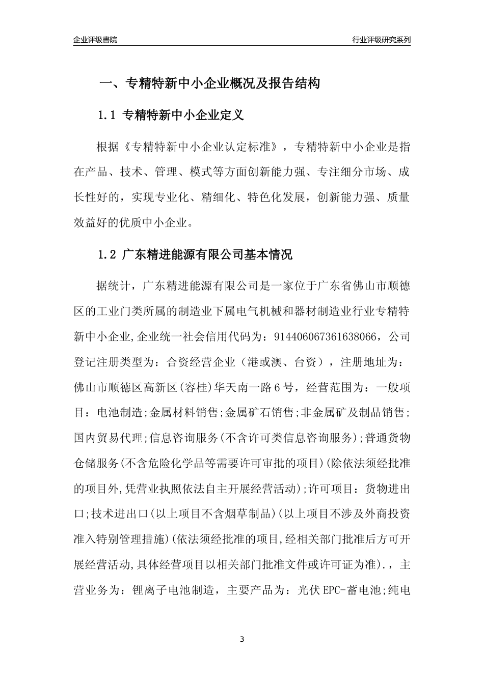 [专精特新]广东精进能源有限公司行业竞争力评级分析报告(2023版)_第3页
