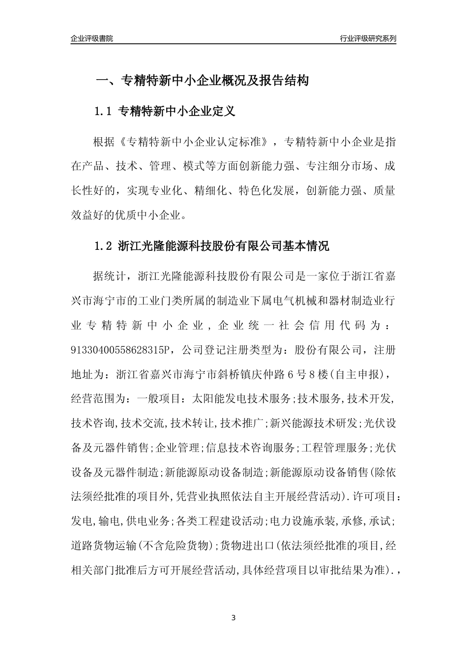 [专精特新]浙江光隆能源科技股份有限公司行业竞争力评级分析报告(2023版)_第3页