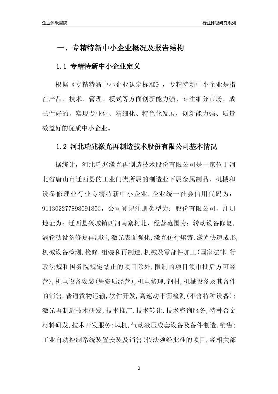 [专精特新]河北瑞兆激光再制造技术股份有限公司行业竞争力评级分析报告(2023版)_第3页