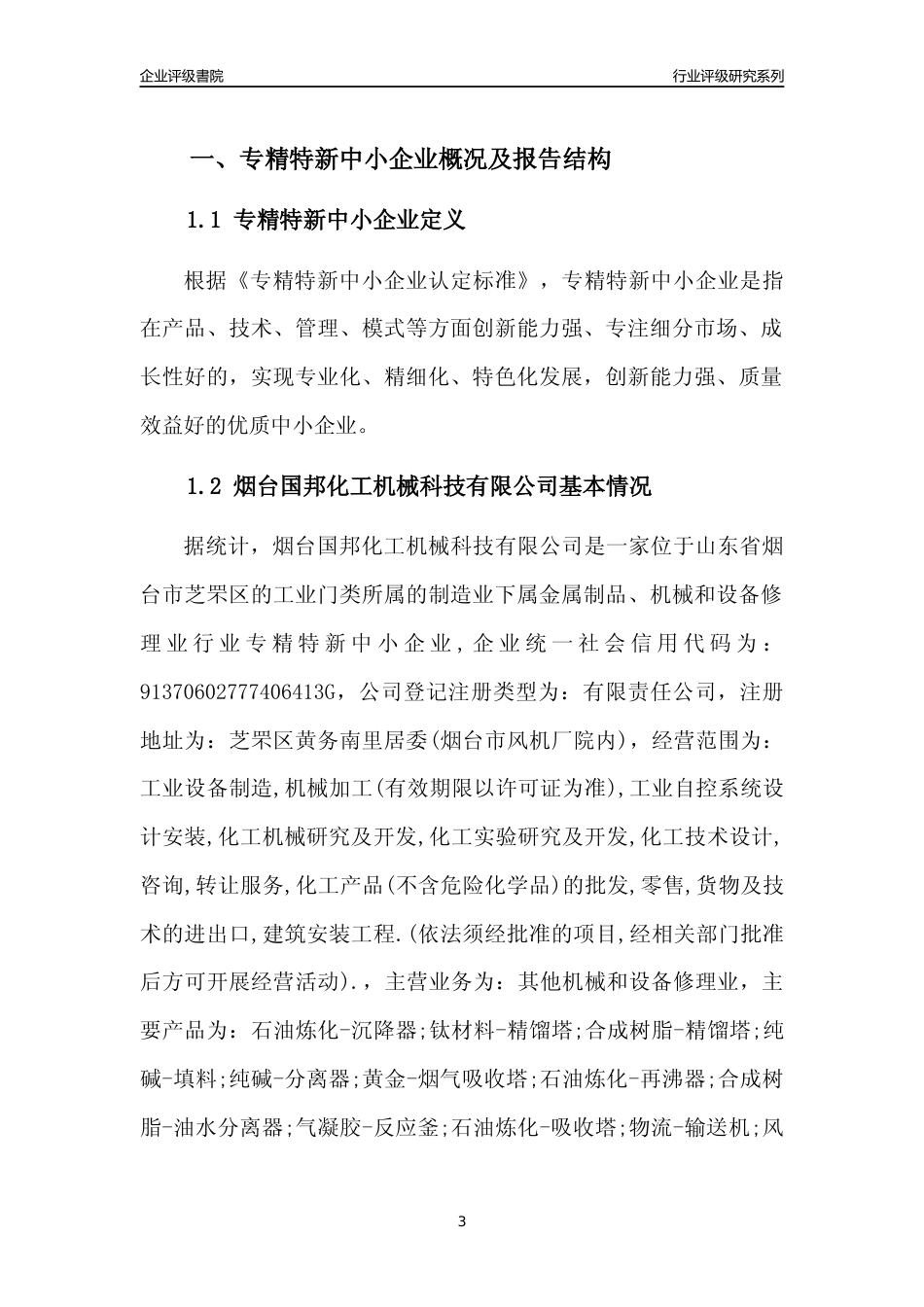 [专精特新]烟台国邦化工机械科技有限公司行业竞争力评级分析报告(2023版)_第3页