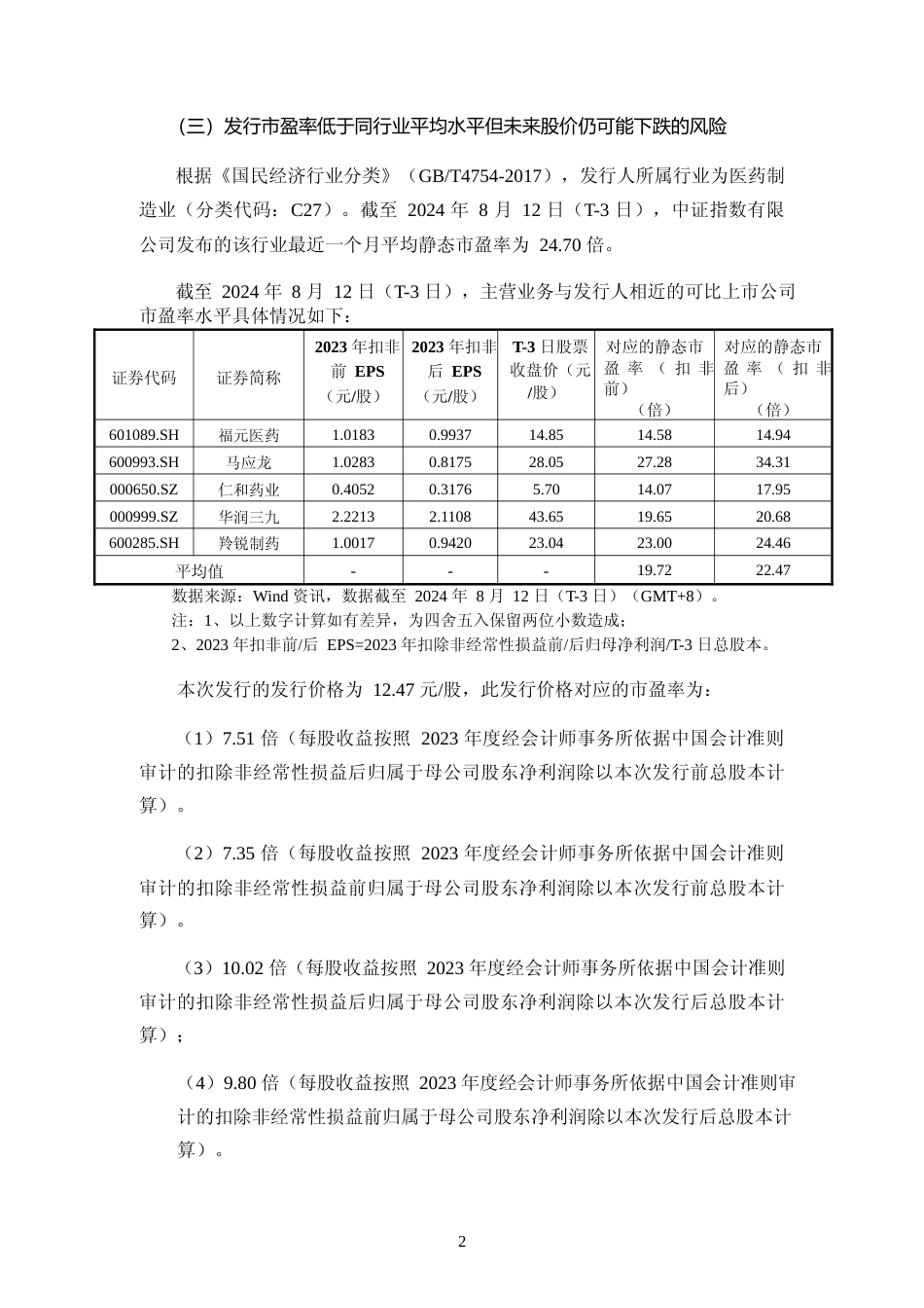 小方制药：小方制药首次公开发行股票主板上市公告书_第3页
