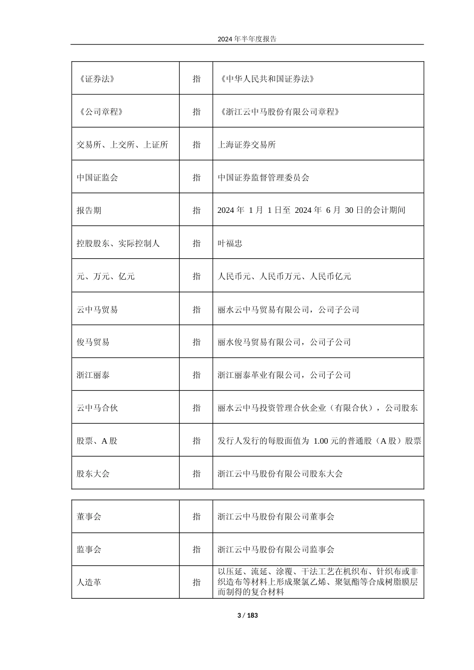 云中马：浙江云中马股份有限公司2024年半年度报告_第3页