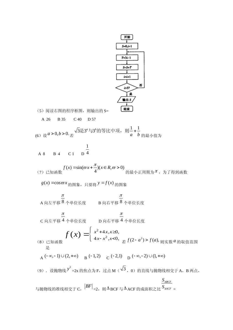 [高考真题]2009年高考理科数学试题(天津卷)及参考答案_第2页