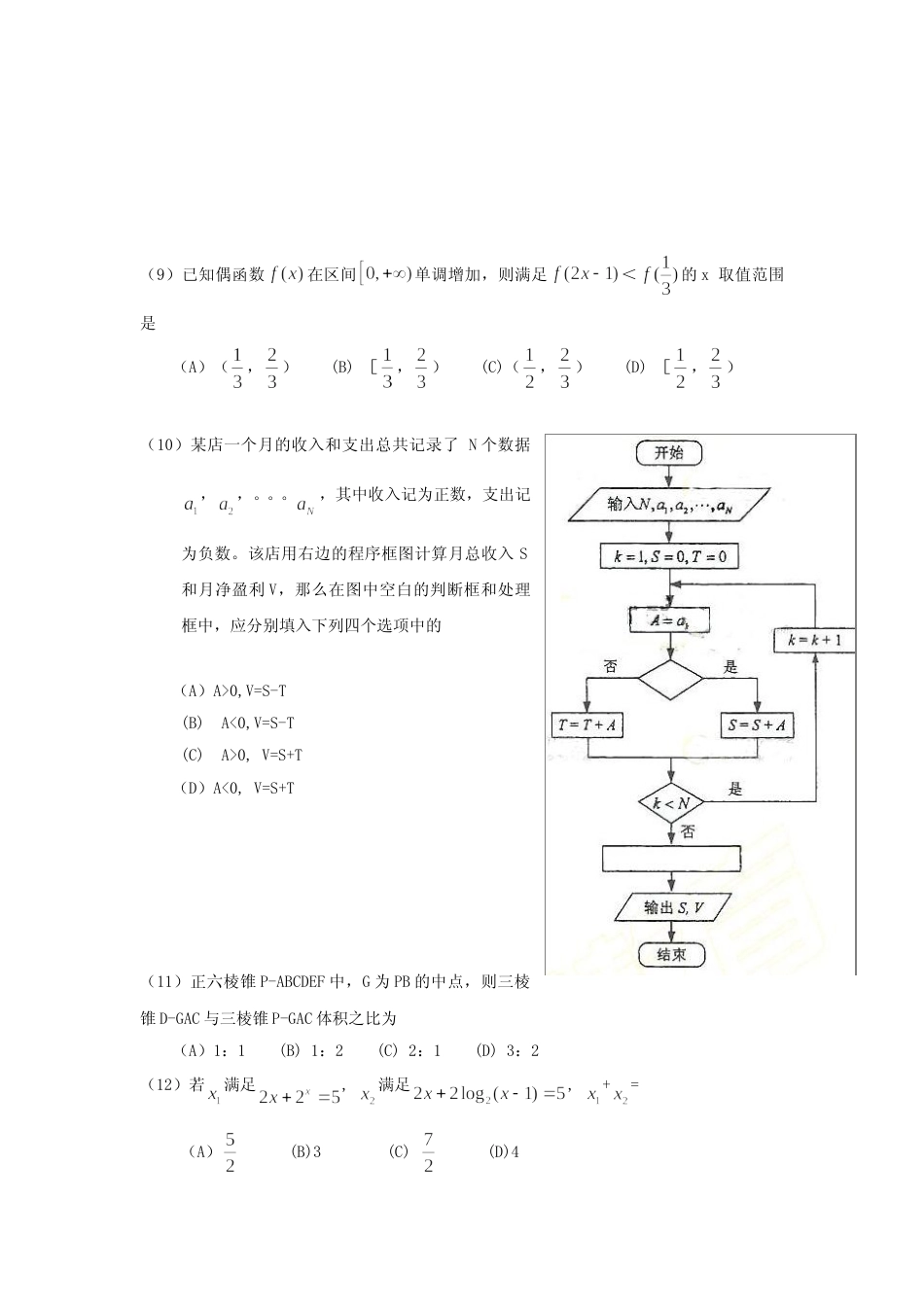 [高考真题]2009年辽宁高考理科数学真题及答案_第2页