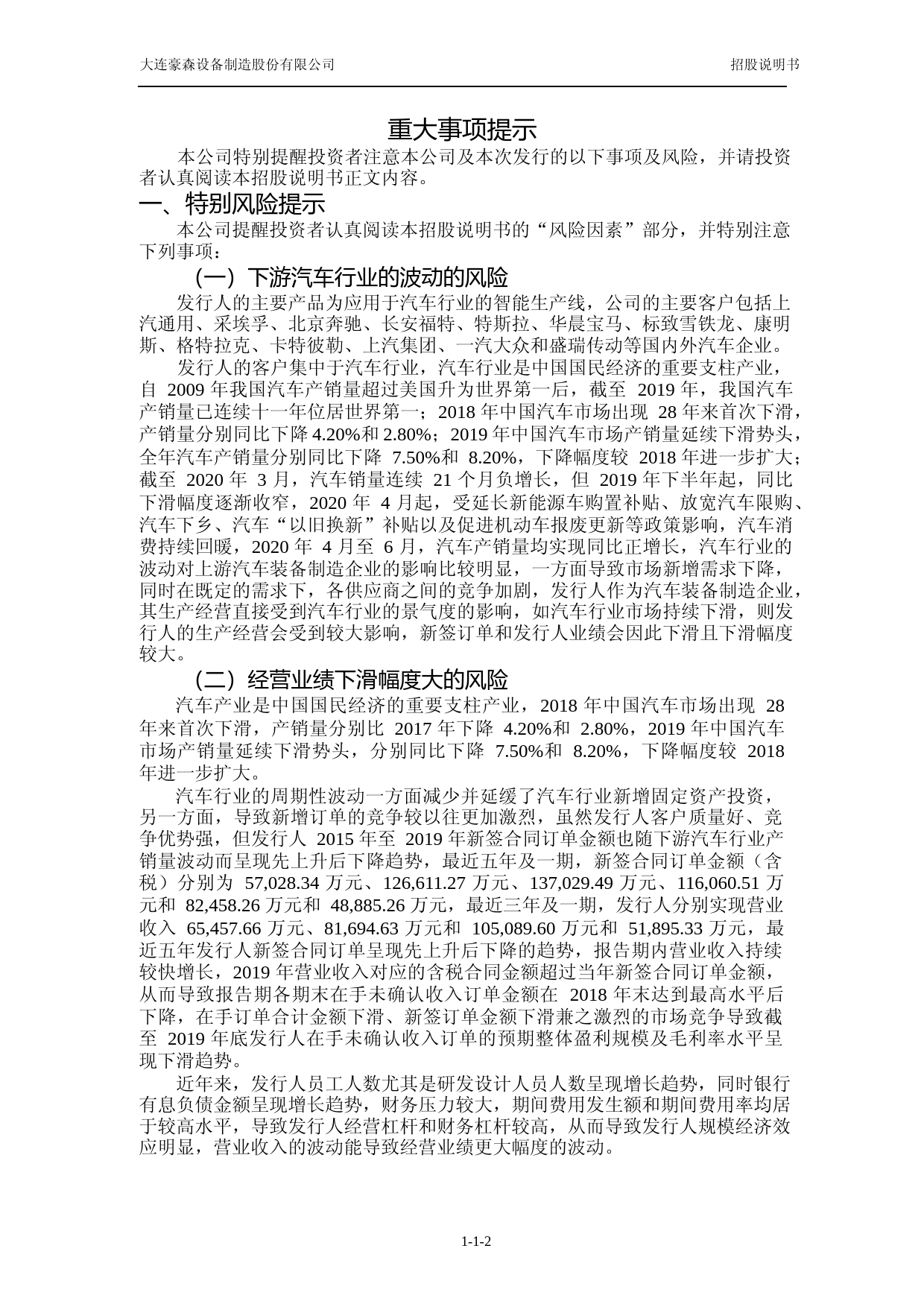 豪森股份：首次公开发行股票并在科创板上市招股说明书_第2页