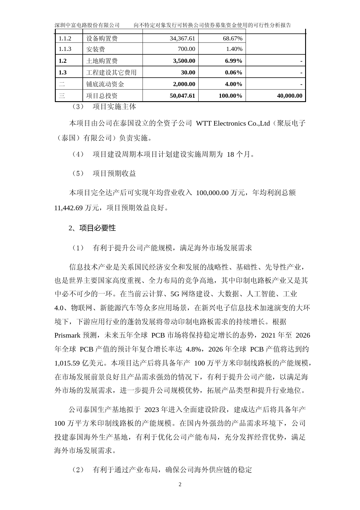 2022年度年产 100 万平方米印制线路板项目可行性分析报告_第3页